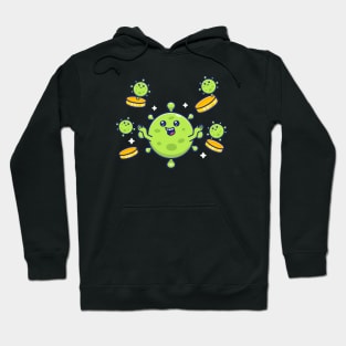 Cute virus with money 7 Hoodie